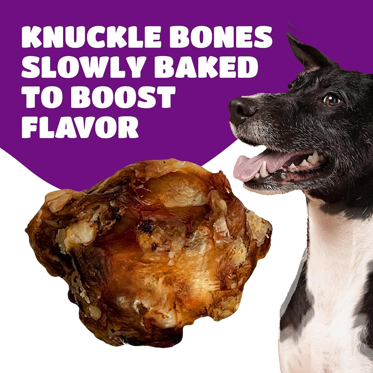 Lively Tails beef bones for large dogs being chewed