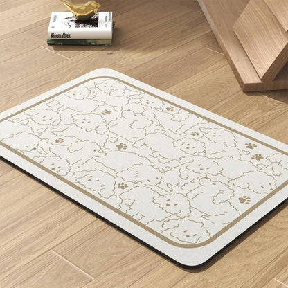 PADOOR dog food mat being rinsed under tap water for easy cleaning