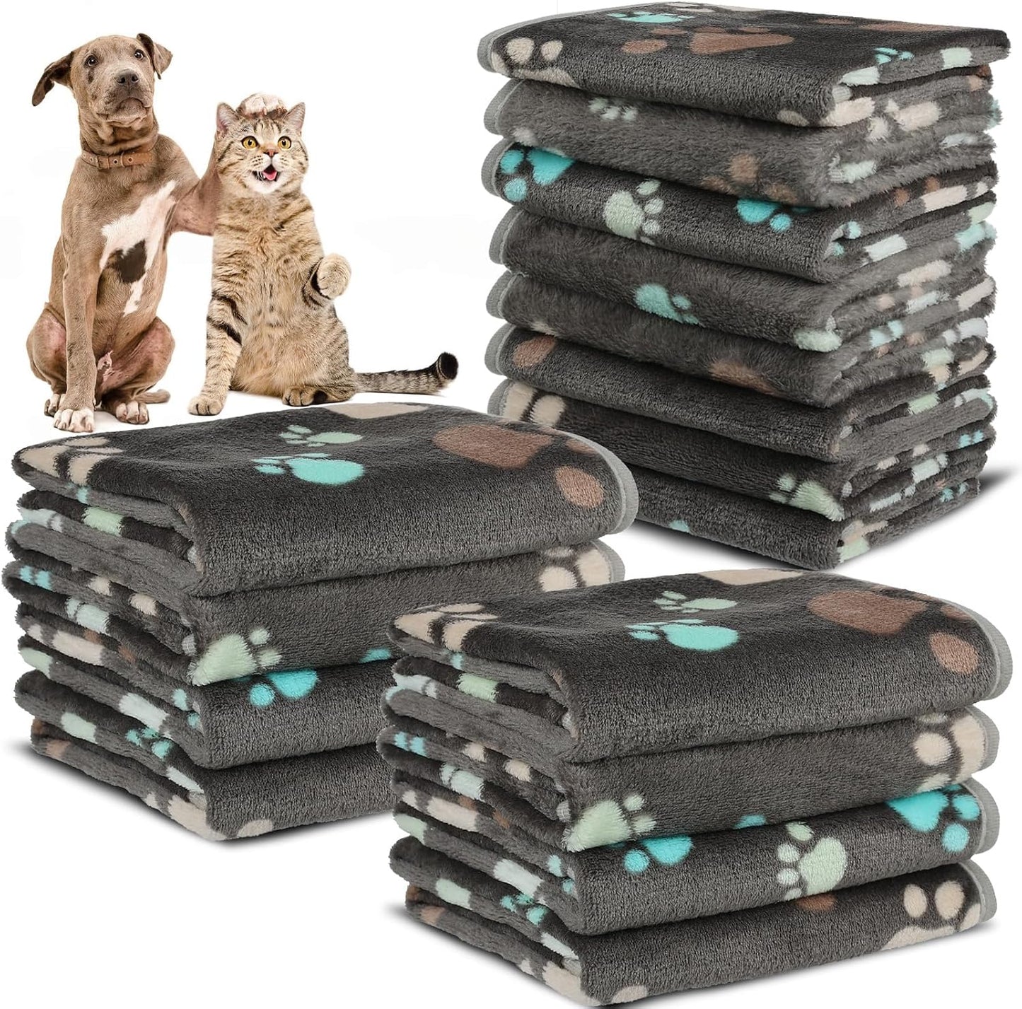 Retainbre twelve pack miniature pet throws being placed into a washing machine