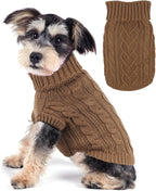 Dog Sweaters for Small Dogs Knit Small Dog Sweater Warm Winter Dog Clothes Girl Turtleneck Puppy Sweater Sleeveless Chihuahua Clothes for Cold Weather Solid Stretchy Pet Cat Outfit (Rose, S) - Image 12