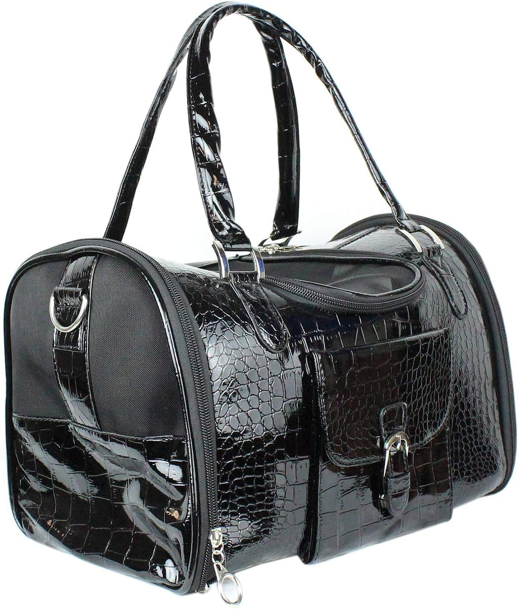 Fashionable pet travel bag with cat inside