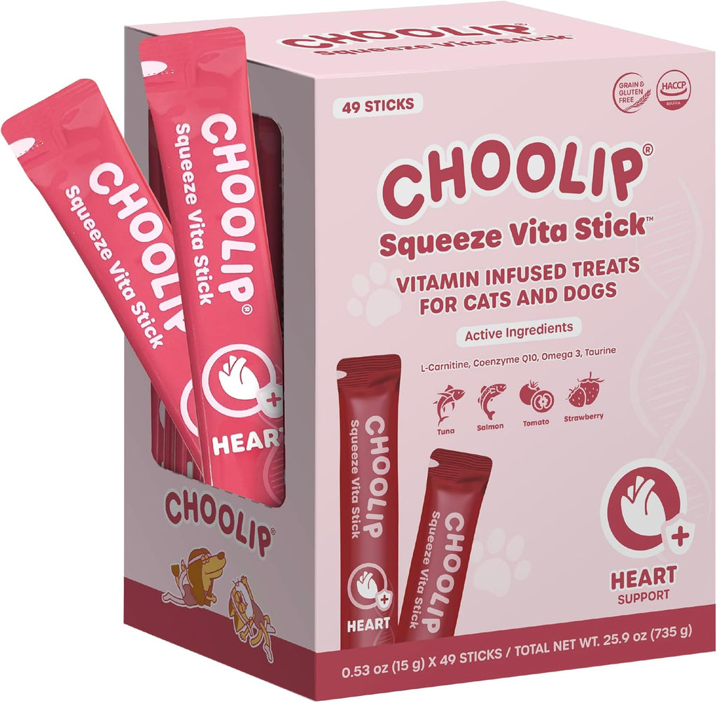 Choolip Squeeze Vita Stick Lickable Cat and Dog Treats, 49-Count Kidney Support Variety Pack, Tuna and Pollack with Pumpkin, Blueberry and Omega-3 - Image 9