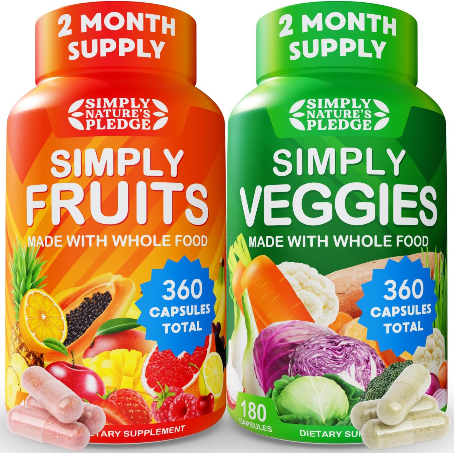 Simply Nature's Pledge 42 Fruits and Vegetables bottle front view