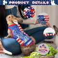 Vehomy Independence Day rabbit shirts four pack assortment with distinct stars and stripes designs.