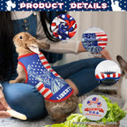 Vehomy Independence Day rabbit shirts four pack assortment with distinct stars and stripes designs.