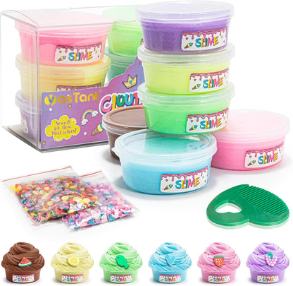 YasTant Butter Slime Kit front packaging view with six colorful containers