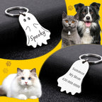 Kybkworm custom ghost pet accessory attached to a small dog harness