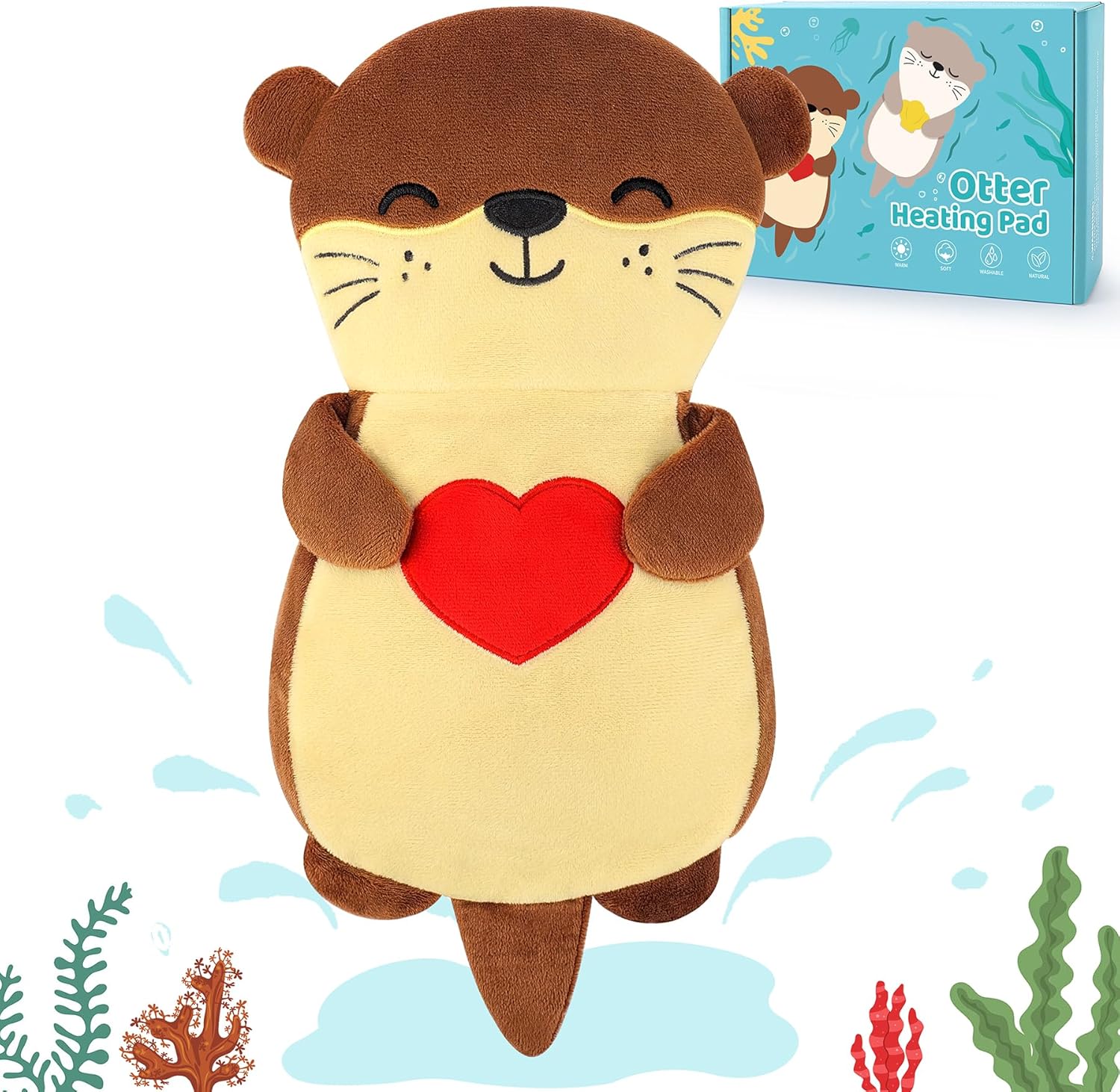 Fighting To Achieve brown otter microwave heating pad front view