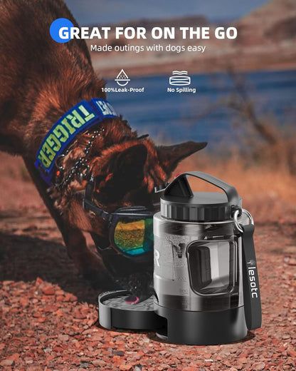 Lesotc 77 Ounce pet dispenser with the drinking bowl tray in its closed position