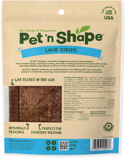 Pet 'N Shape natural lamb jerky strips for dogs