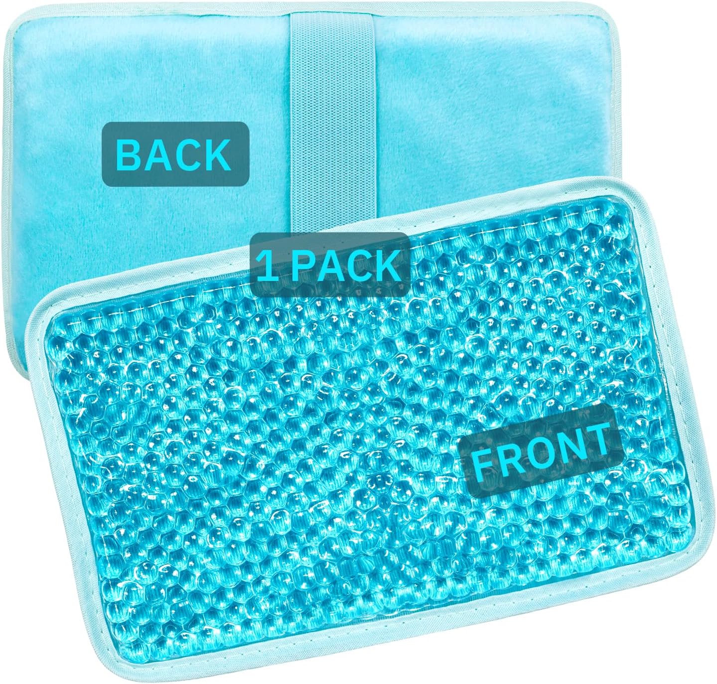ZnÃ¶cuetÃ¶d gel beads ice pack with strap front view
