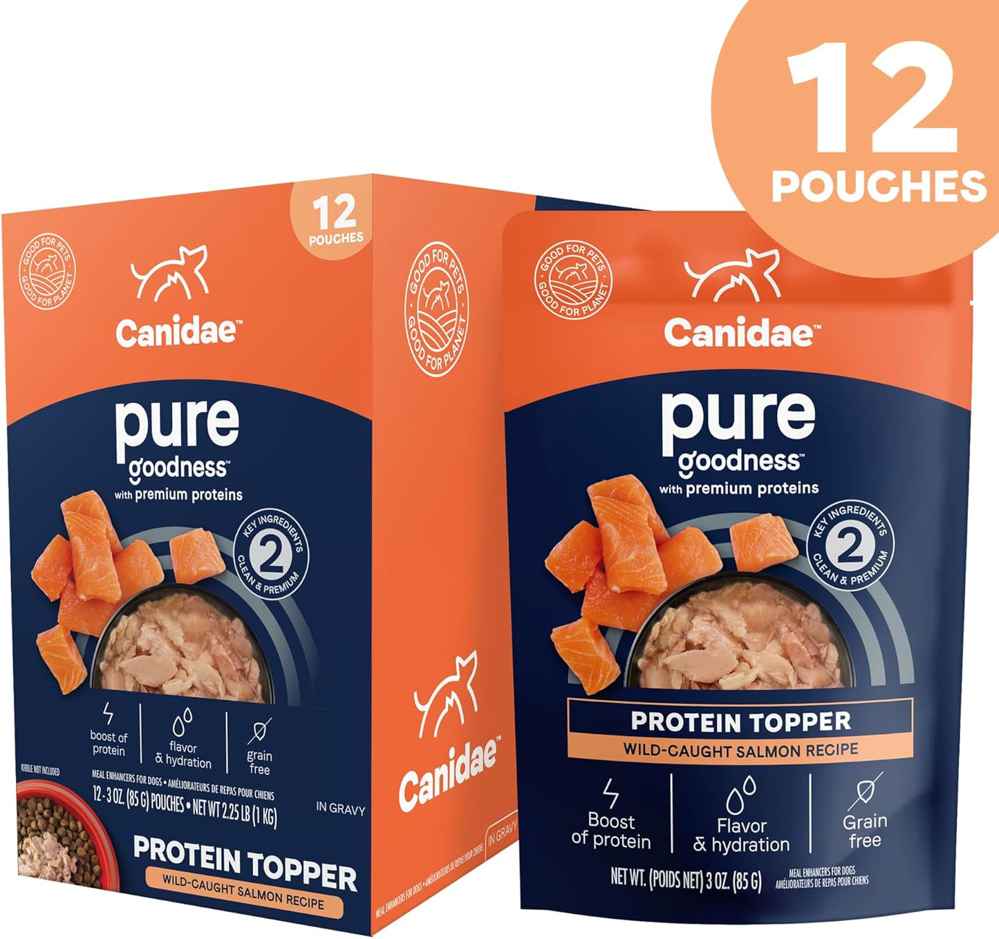 Canidae grain free limited ingredient salmon topper case of twelve