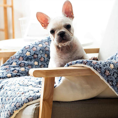 FJWYSANGU warm flannel pet cushion pad placed inside a pet carrier bed