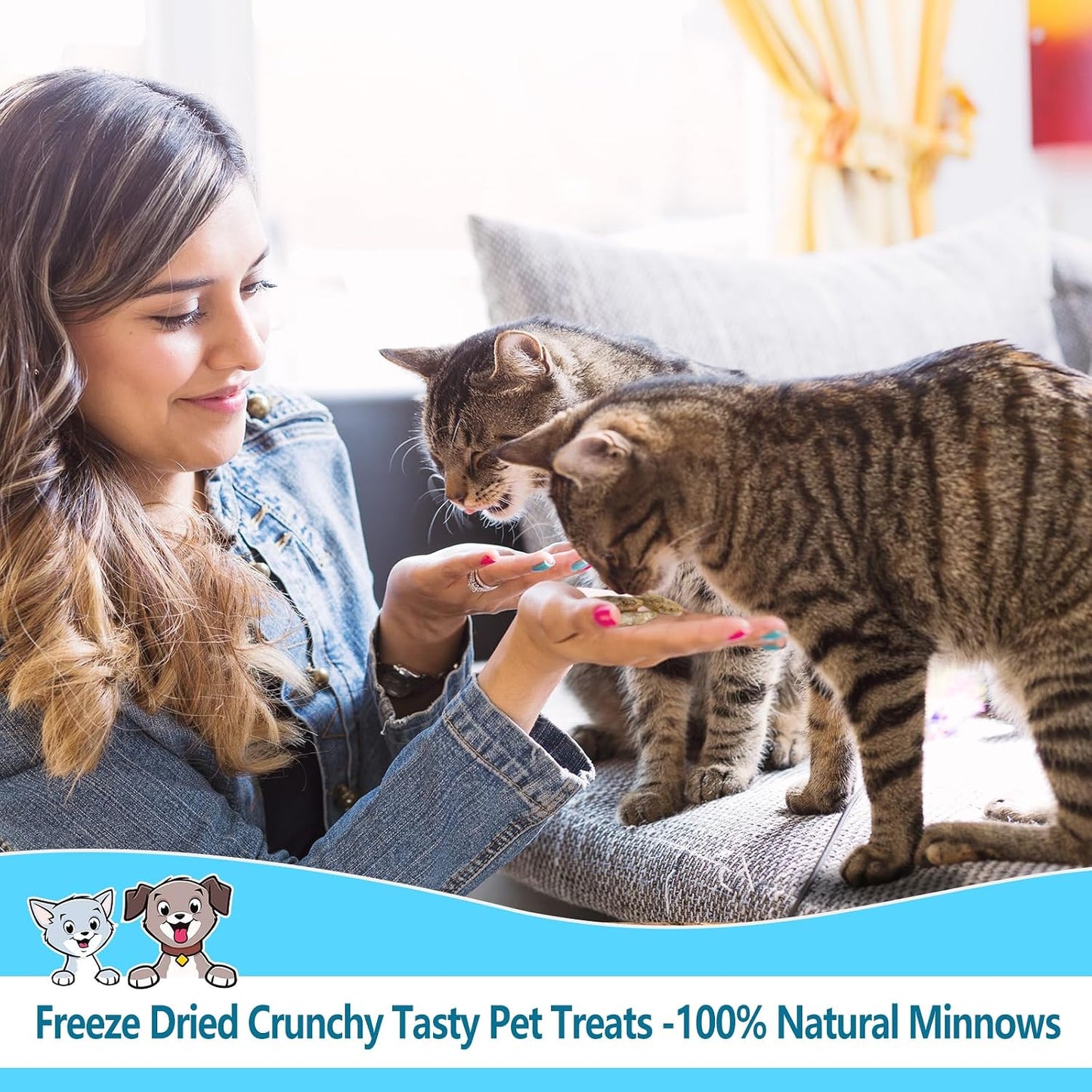 Premium wild caught minnow crunch treats nutritional label view