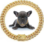 Pet wearing fashionable Leifide rose gold chain necklace