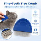 Prime Pets professional flea comb showing close up of fine steel teeth