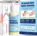 Morovan cuticle remover kit front view with bottles and tools