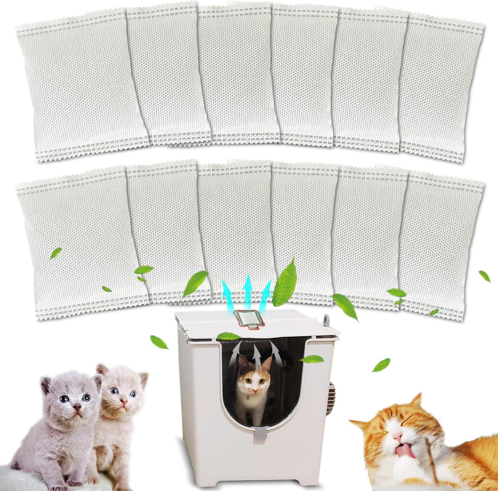 ShuRex replacement charcoal filters twelve pack front view for cat litter box odor control