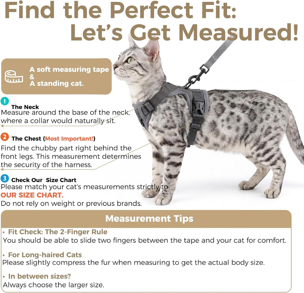 Pangdi escape proof grey cat vest with reflective safety strips close up