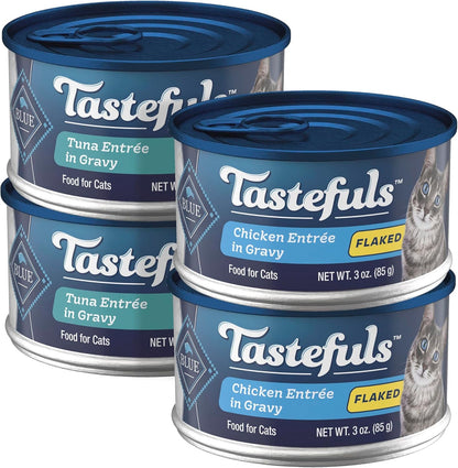 Blue Buffalo Tastefuls Variety Pack flaked wet cat food front view