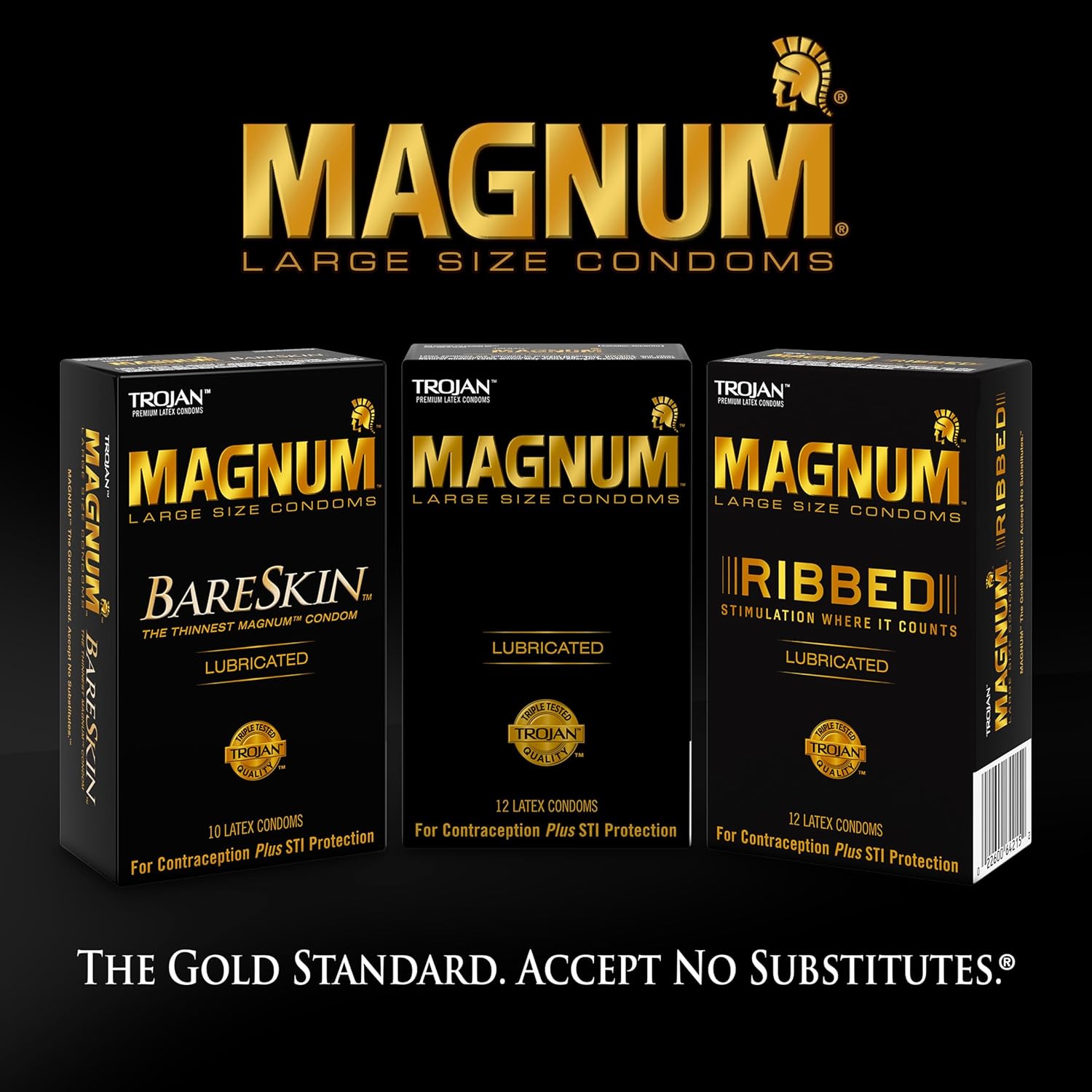 Authentic USA imported Trojan extra large size lubricated condoms for sexual wellness.