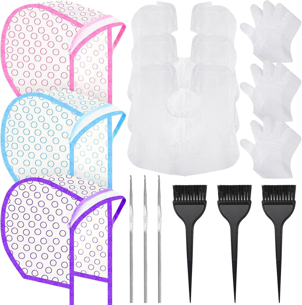 Boao 3 sets hair highlighting cap kit with tools front view