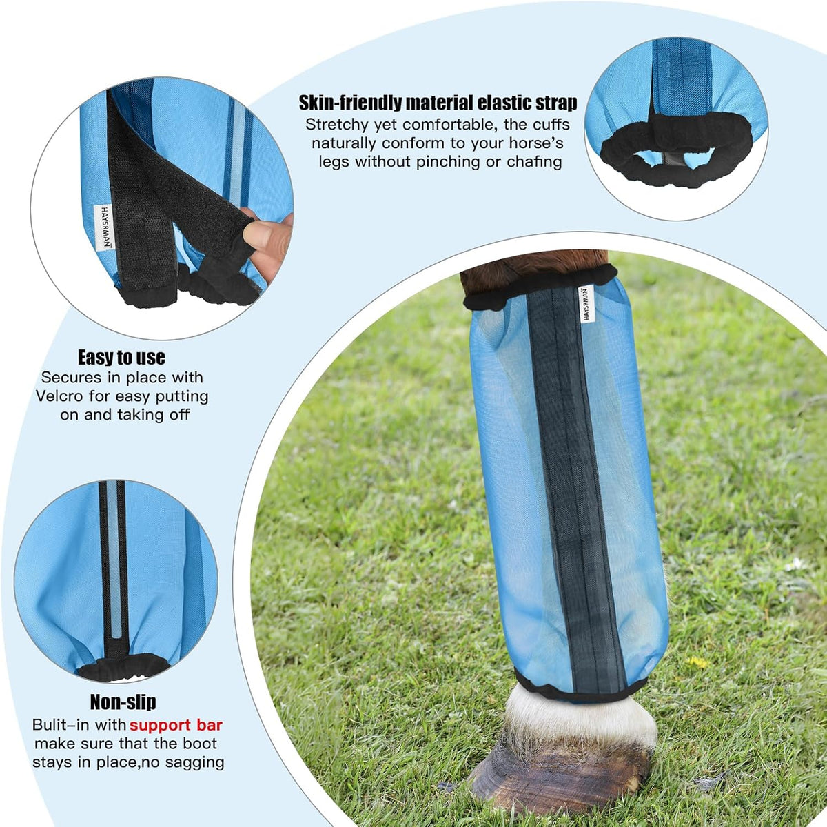LANGXUN equine leg guards set of four adjustable straps side view