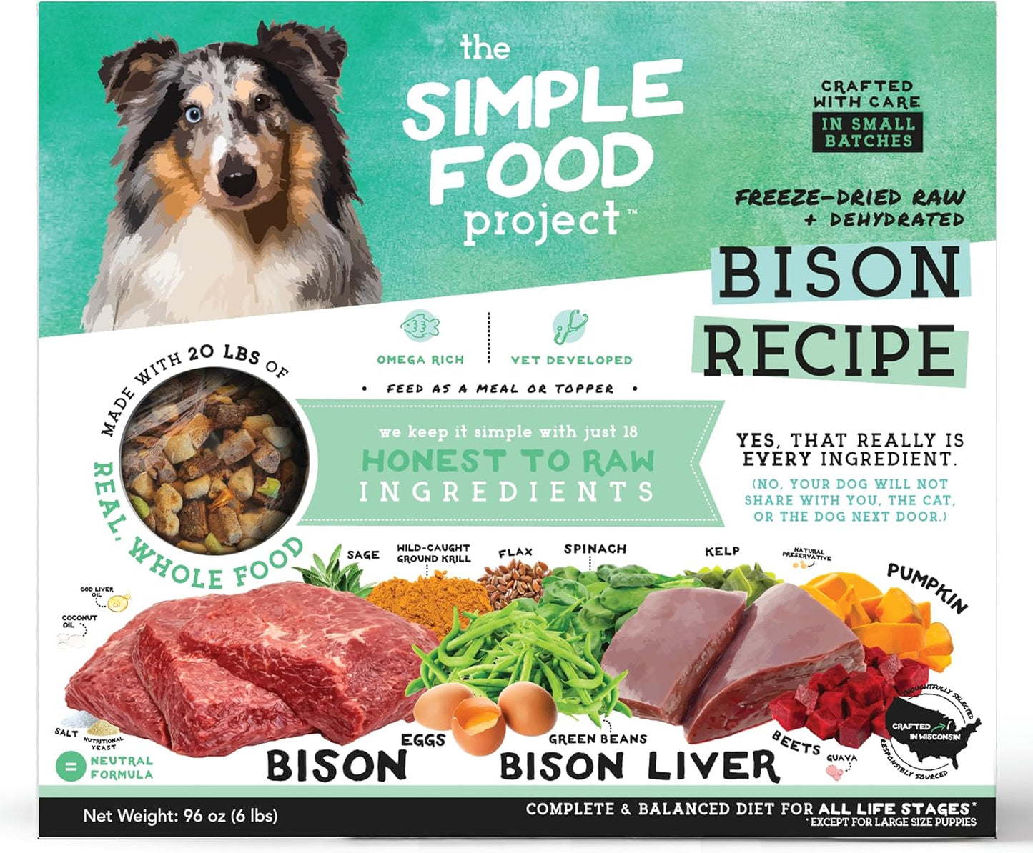 Simple Food Project - Beef & Salmon Recipe - Freeze Dried Raw Food for Dogs - 48oz - Image 13
