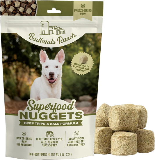 Badlands Ranch Superfood Nuggets Beef Tripe and Kale front packaging