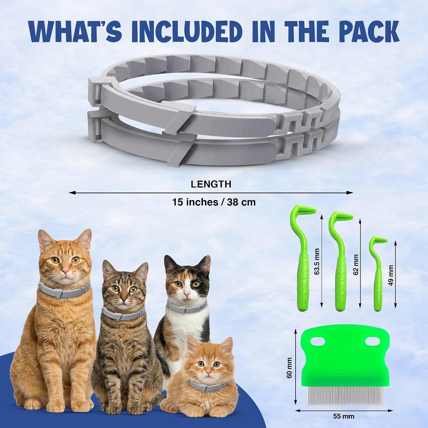 Monipgu waterproof cat flea collar adjustable design