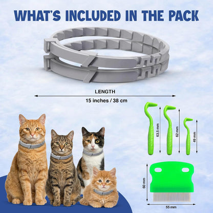 Monipgu waterproof cat flea collar adjustable design