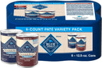 Nutritional facts and ingredient list side view of Blue Buffalo chicken and vegetable senior dog food pack