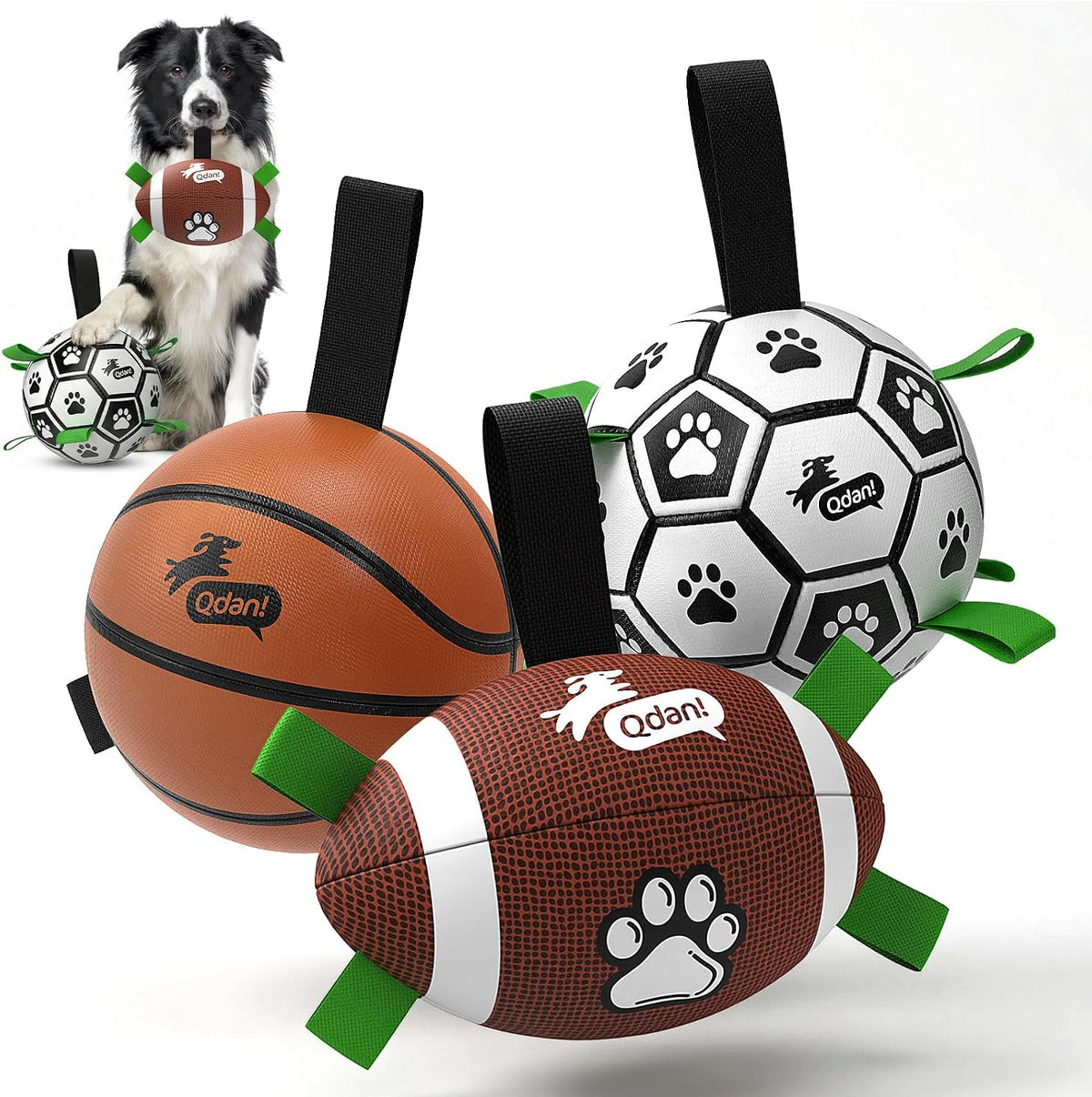 QDAN Dog Toys Dog Balls, World Cup Dog Soccer Ball with Straps, Dog Birthday, Herding Ball, Durable Balls for Small Medium Pet, Puppy Outdoor Toy (6 Inch) - Image 15