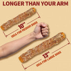 Premium pet chew sticks showing real chicken layer over rawhide core