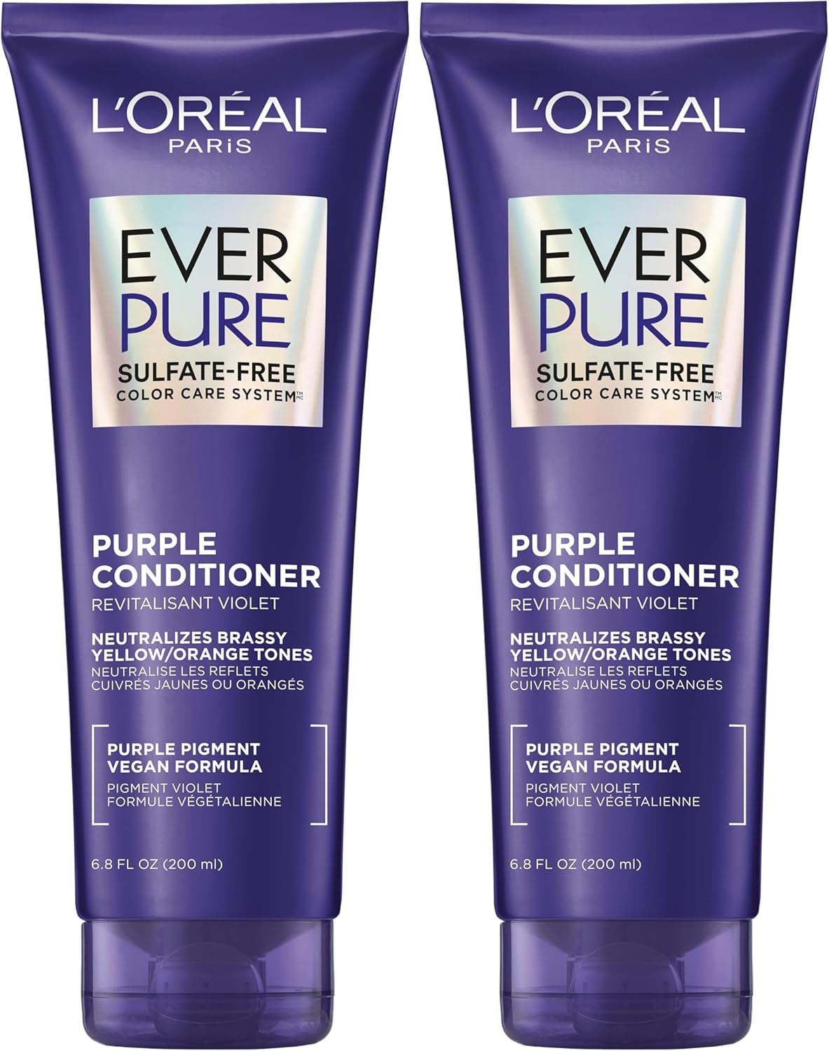 L'Oreal Paris Sulfate Free Brass Toning Purple Conditioner for Blonde, Bleached, Silver, or Brown Highlighted Hair, EverPure, 6.8 Fl Oz (Packaging May Vary) - Image 11