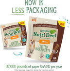 Nylabone natural teeth cleaning treats for small dogs showing dental nubs