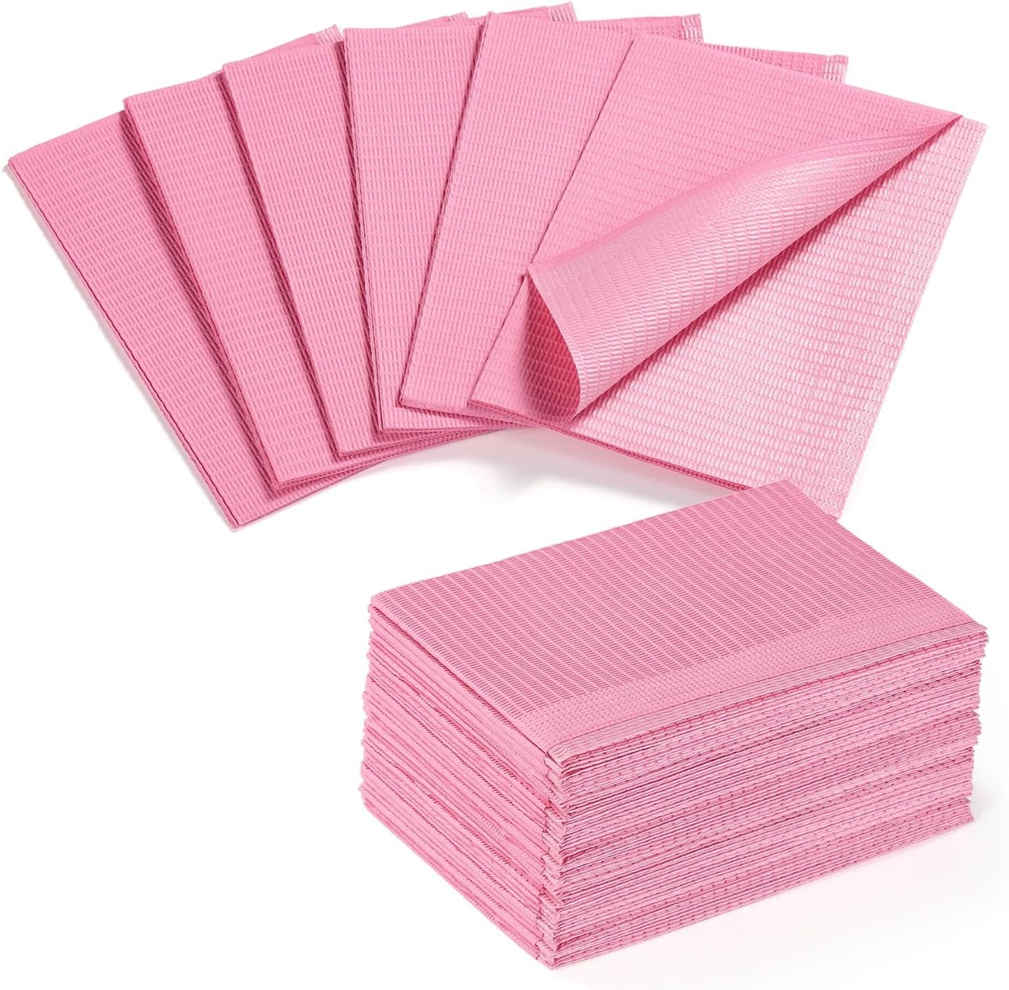 Etercycle Disposable Nail Mats front view showing twenty pink sheets packaged for salon table protection.