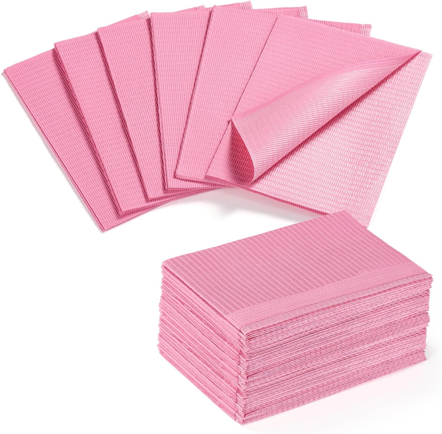 Etercycle Disposable Nail Mats front view showing twenty pink sheets packaged for salon table protection.