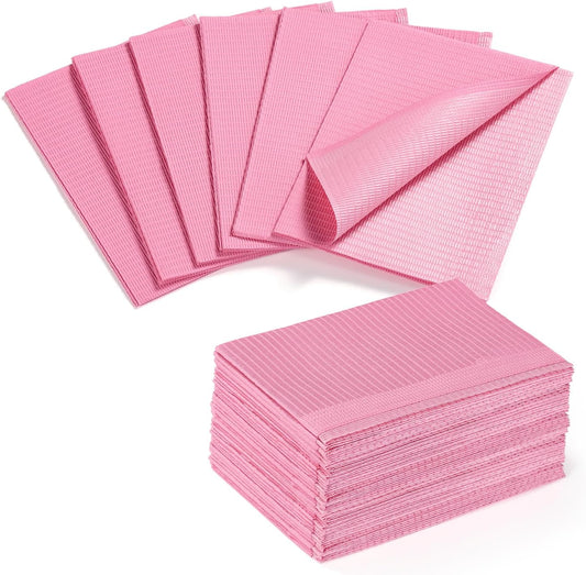Etercycle Disposable Nail Mats front view showing twenty pink sheets packaged for salon table protection.