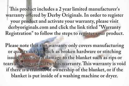 Authentic Derby Originals Nordic Tough blanket packaged with product labels