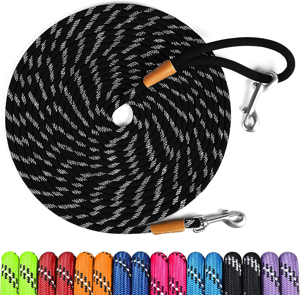 lynxking Long Dog Leash Reflective 15ft 30ft 50ft Check Cord Training Lead Padded Handle Heavy Duty Rope for Puppy Small Medium Large Dogs (Light Blue, 30ft x 3/8inch) - Image 11
