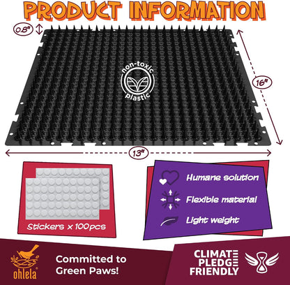 Ohlela pet deterrent mat placed on garden soil for anti-digging