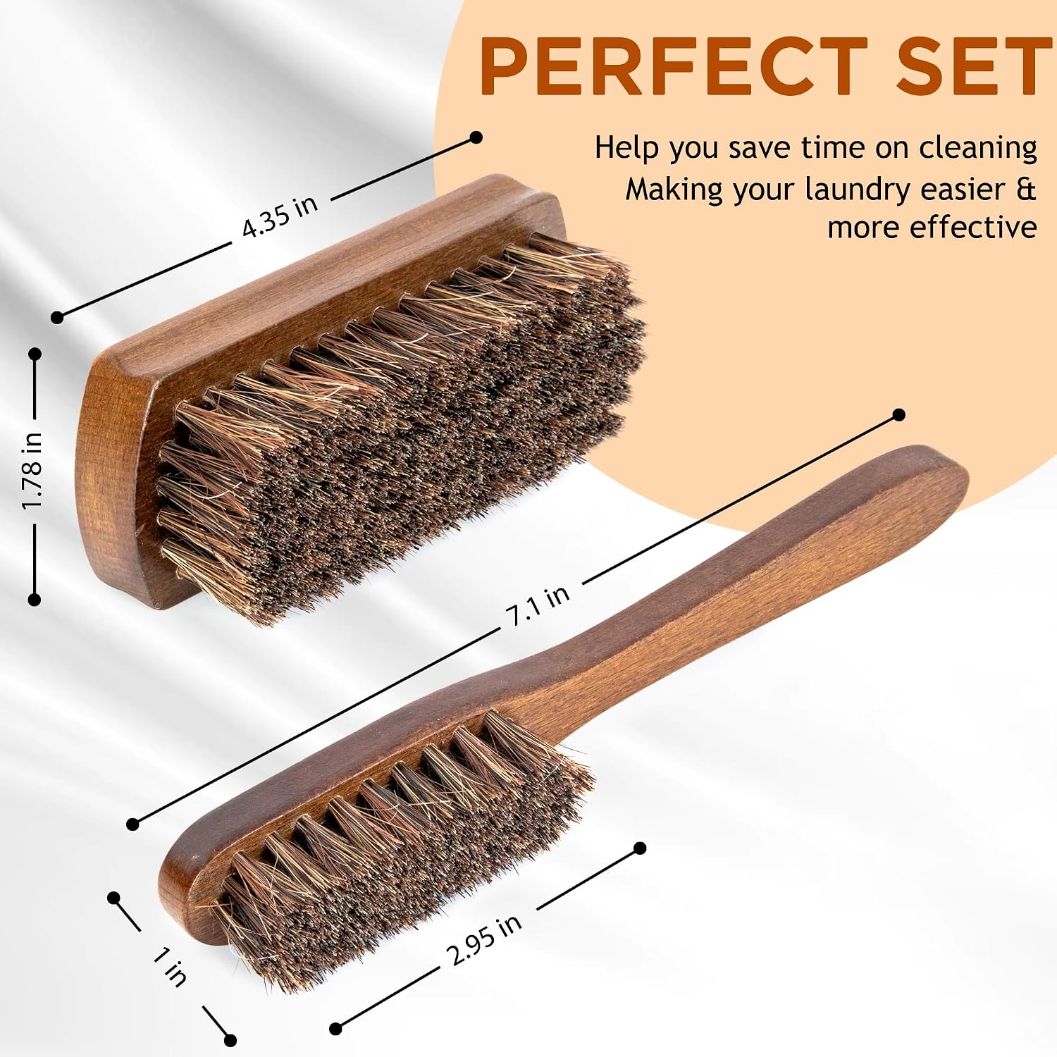 Two Takavu natural bristle brushes for garment care