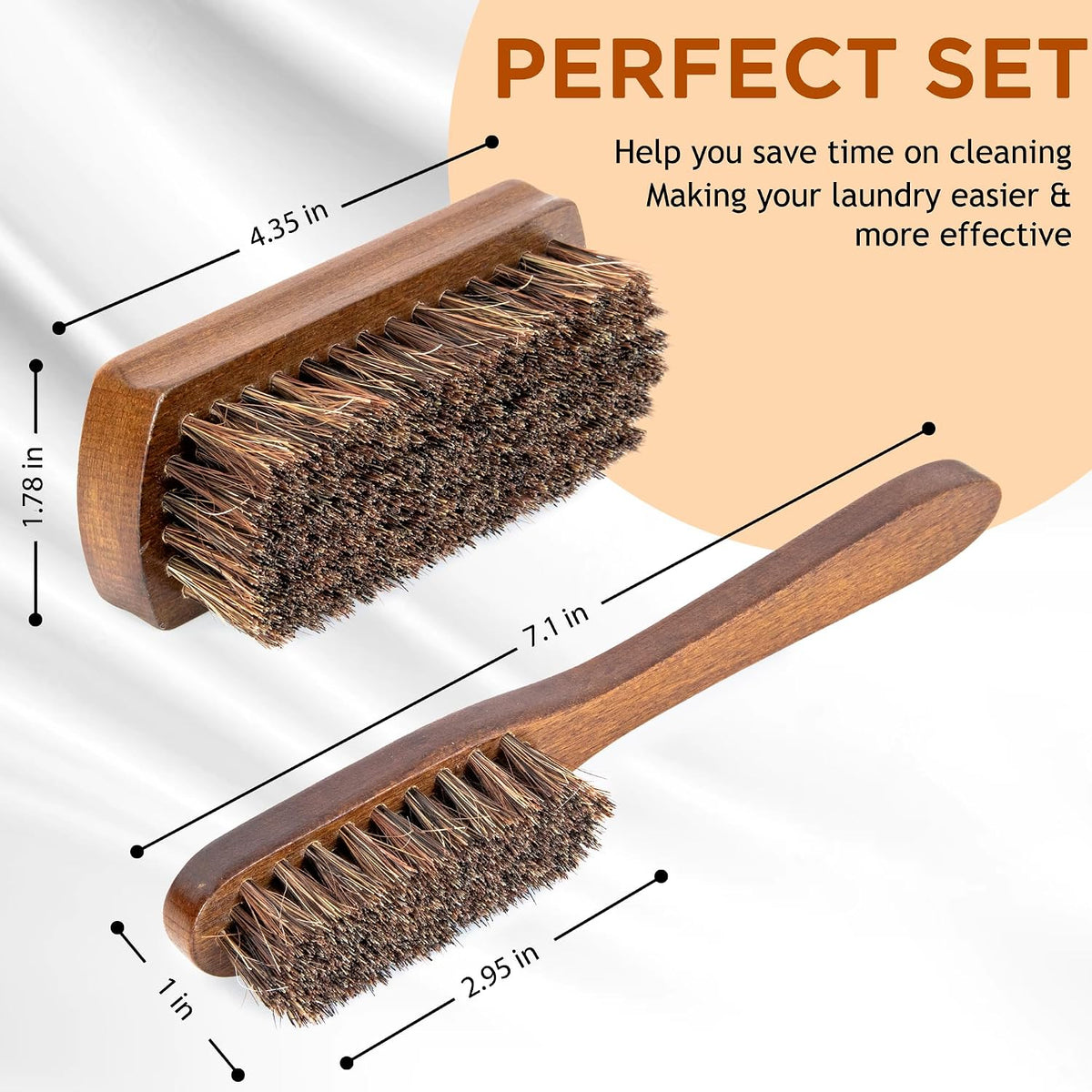 Two Takavu natural bristle brushes for garment care