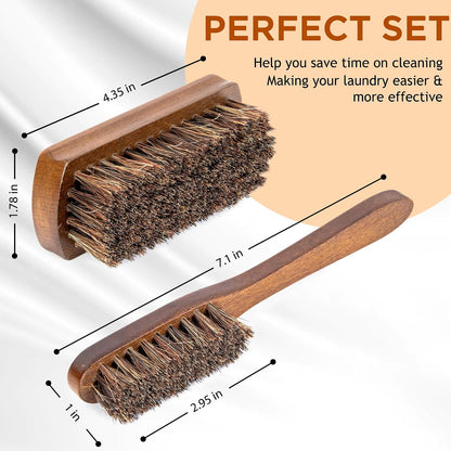 Two Takavu natural bristle brushes for garment care