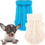 Kallfir's cutie XXS Dog Sweater, 2 Pieces Turtleneck Knitted Chihuahua Sweater Yorkie Teacup Dog Clothes Small Dogs Girl Winter Warm Sweaters Pet Cat Sweater Cold Weather Puppy Clothes XX-Small - Image 12