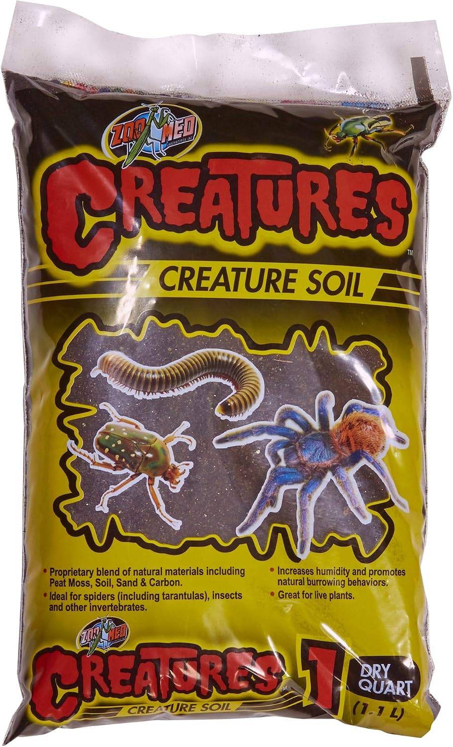 Zoo Med Creatures Creature Soil Bag 1 Quart front view packaging