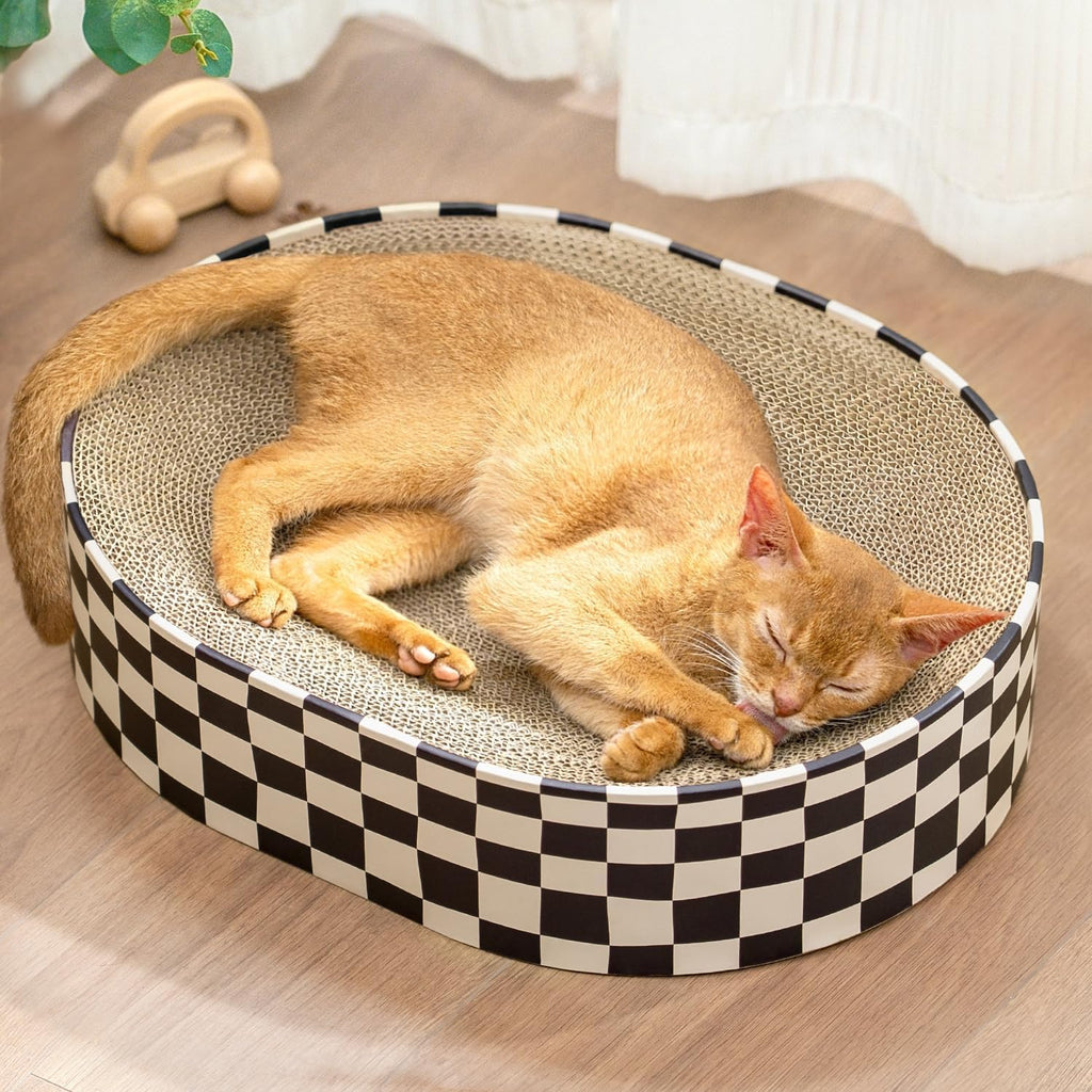 Conlun cat scratcher cardboard oval bowl front view