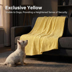 Generic emotional support pet blanket protecting a car seat during outdoor travel with a miniature pet.