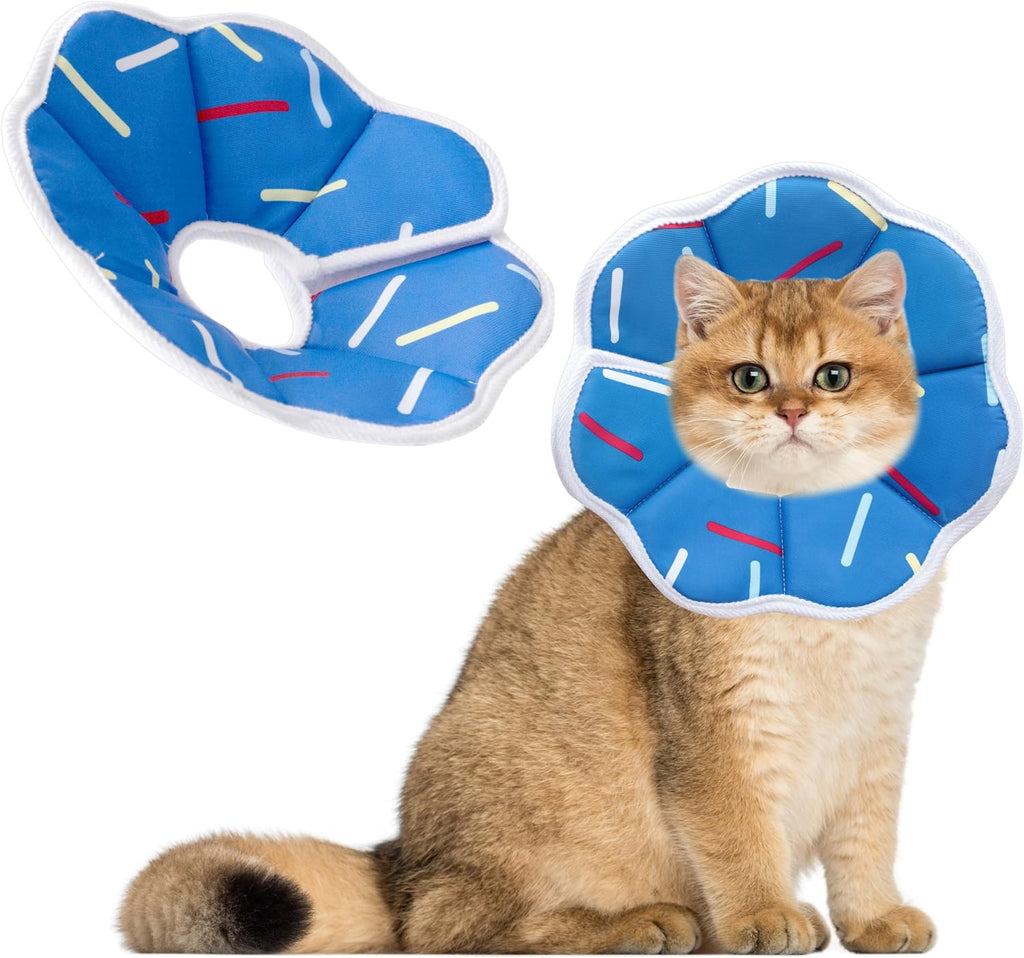 Soft Adjustable Cat Cone Collar, Comfortable Recovery Collar for Cats After Surgery (Dark Blue, Small) - Image 9